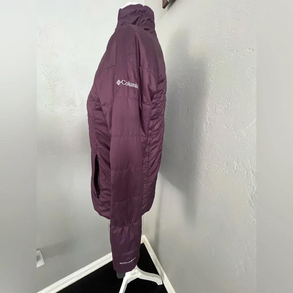 Columbia Purple Puffer Jacket with High Collar. Size M